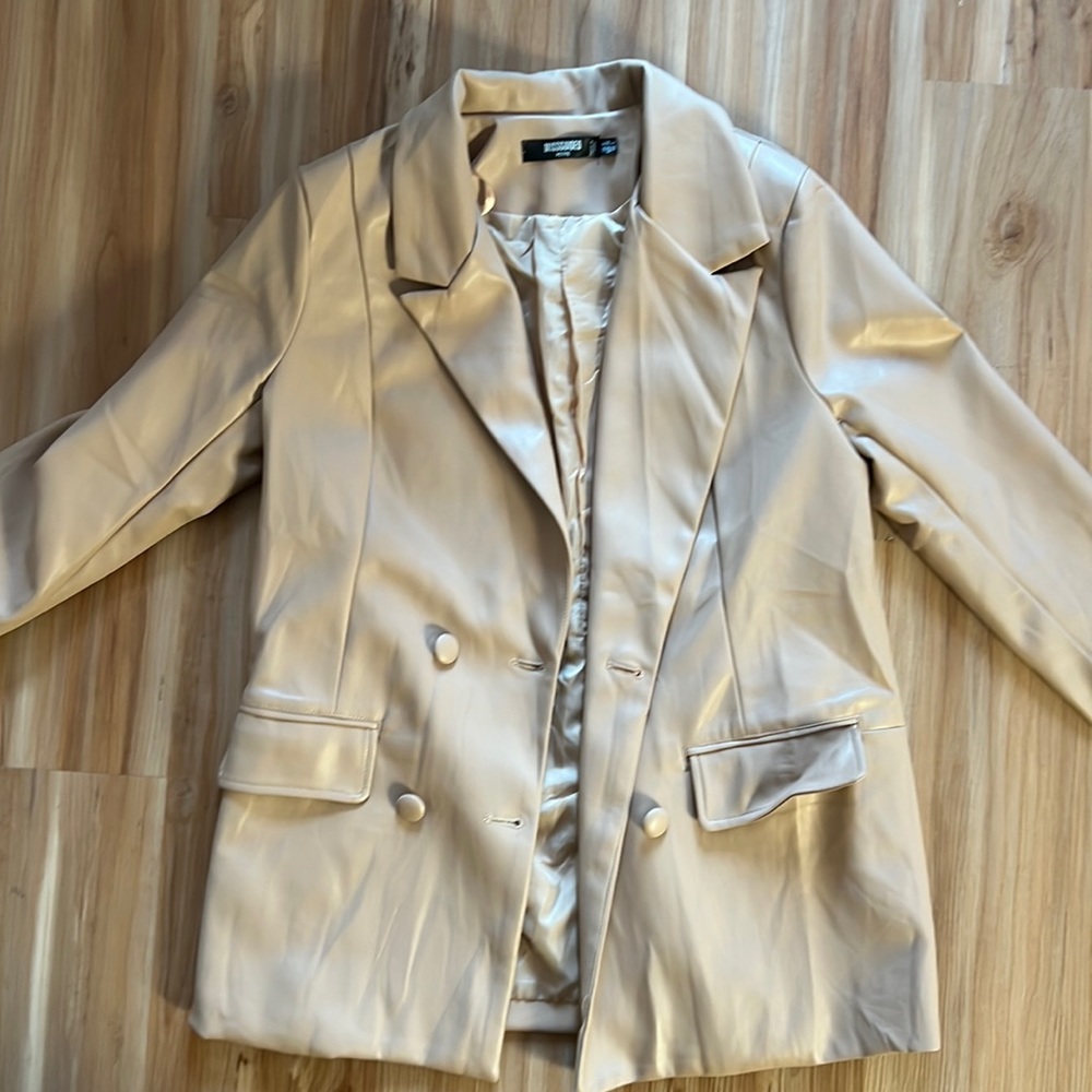 Missguided blazer fake leather